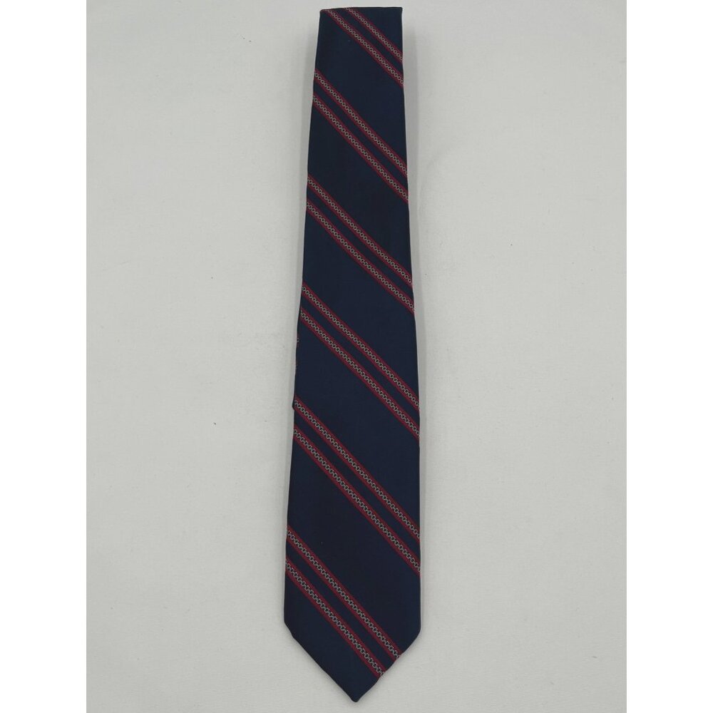 Vintage Ketch Navy & Red Diagonal Stripe Tie Formal Classic Business